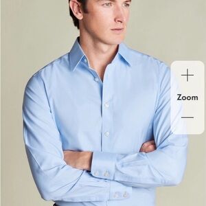 Charles Tyrwhitt Non-Iron Twill Shirt - Sky Blue Classic Collar